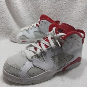 Jordan Kids Air Jordan Retro 6 VI PS Alternate Hare White Pure Platinum Gym Red
